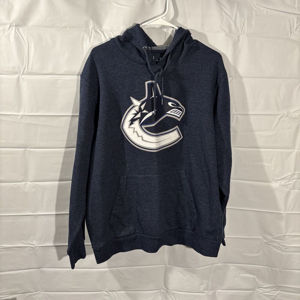 Vancouver Canucks NHL Hoodie Men’s XL Navy Blue Antigua Embroidered Long Sleeve